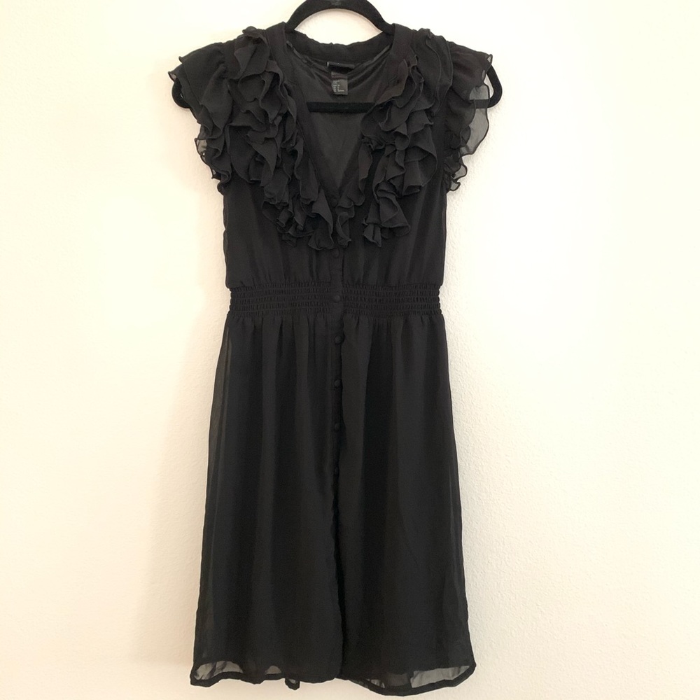 H&M Black Flowy Dress Sz 6